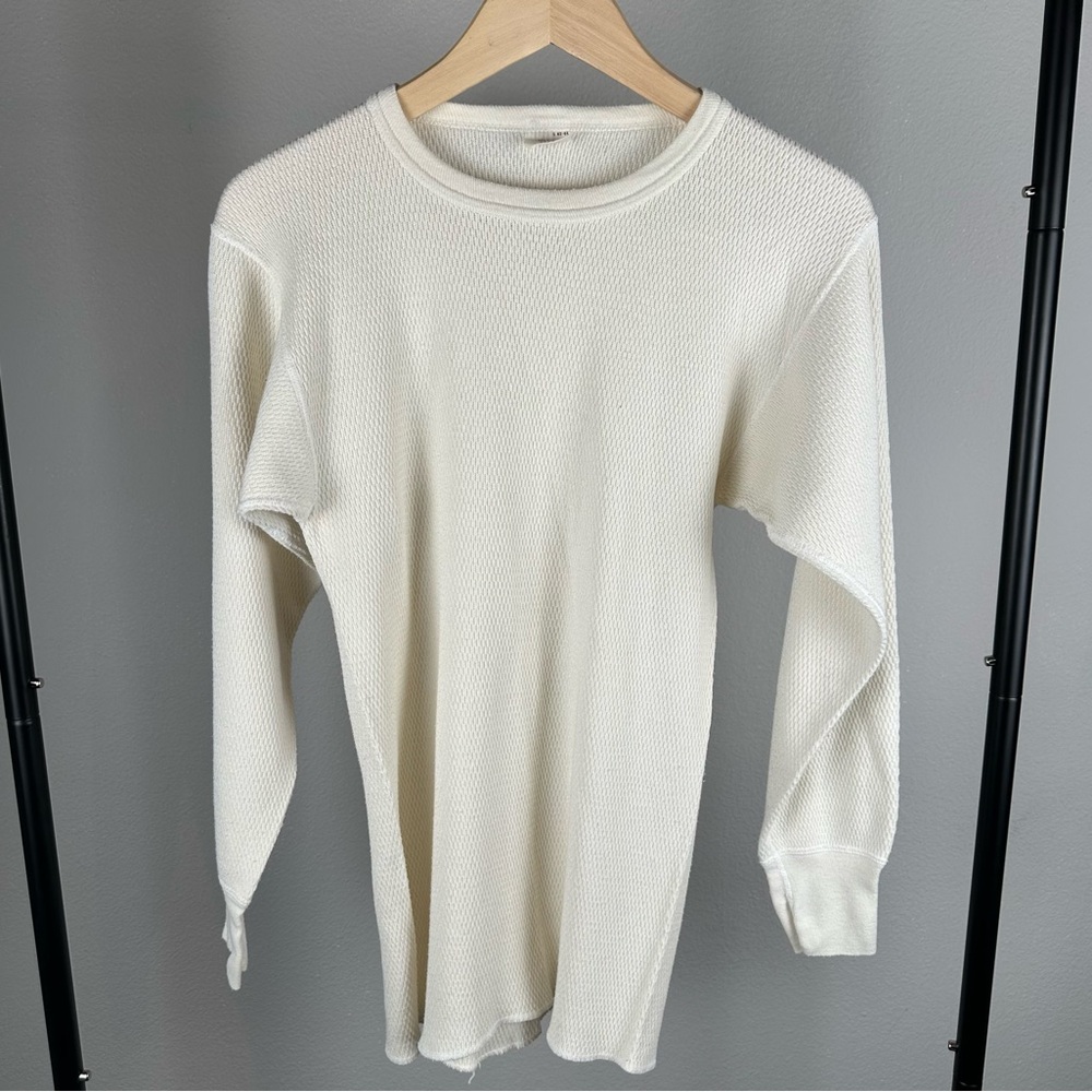 Vintage JE Morgan Waffle Thermal Shirt Men Large 42-44 Super Long Johns USA Made